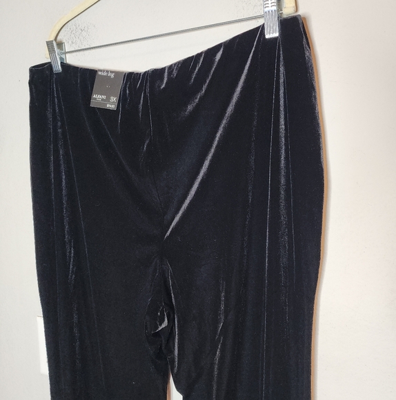 NWT Alfani Velvet Black Wideleg Pull On Stretchy Pants Womens Size 3X - Picture 8 of 14